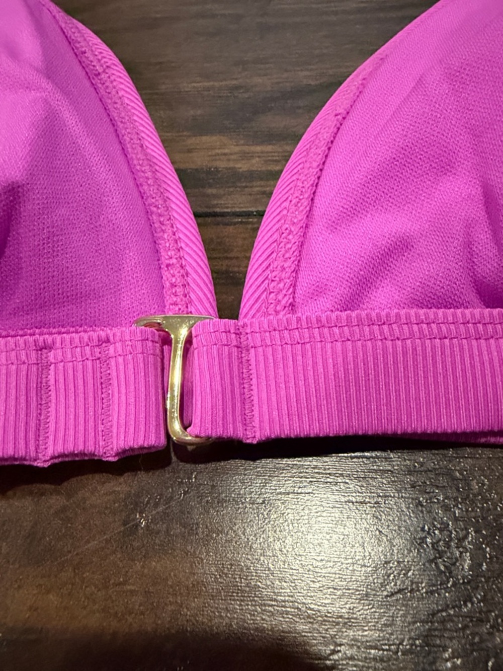 Women's Triangle ribbed Bikini Top - shade & shore XL(16) NWT - Picture 7 of 8